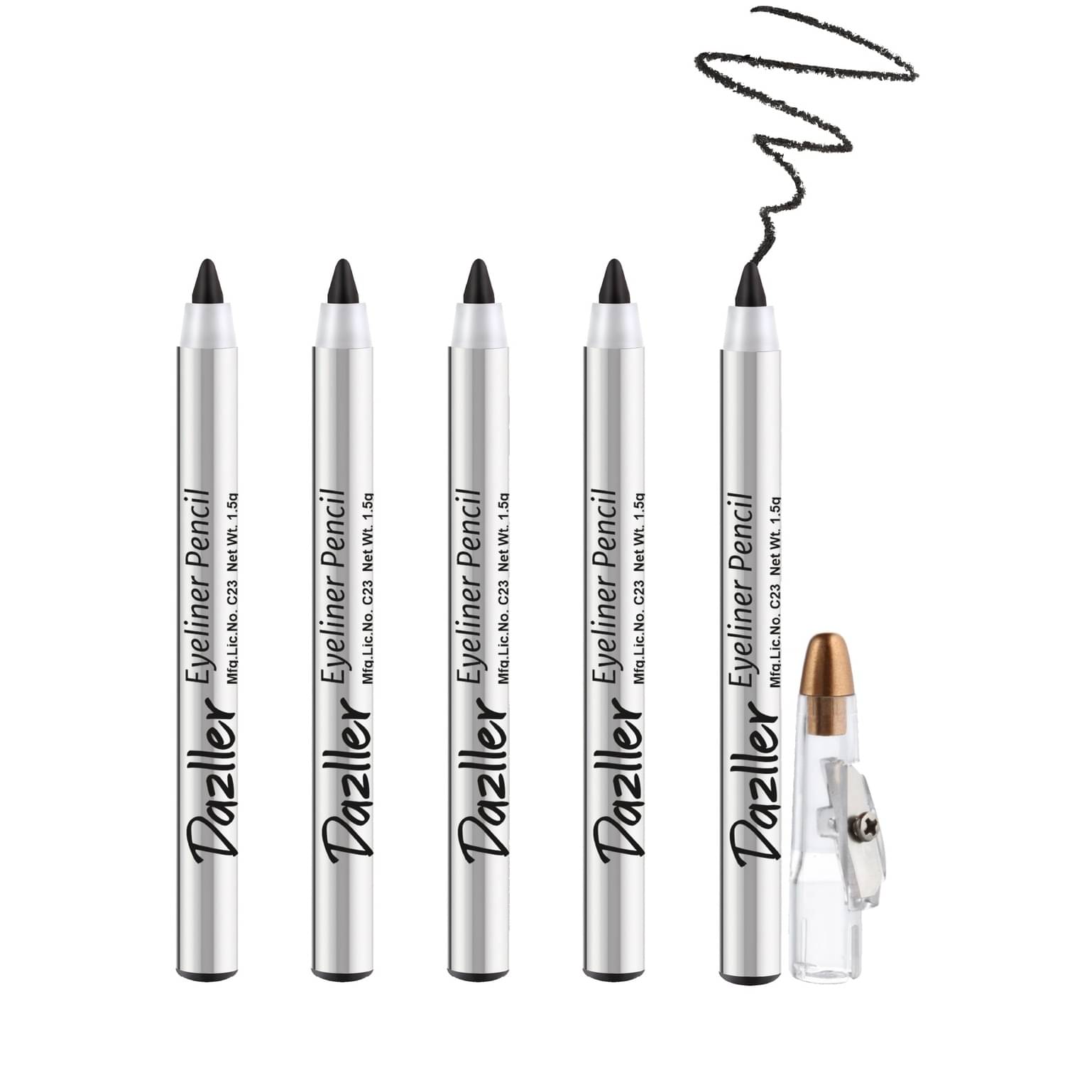     			Dazller Black Matte Eye Liner Pencil ( Pack of 5 )