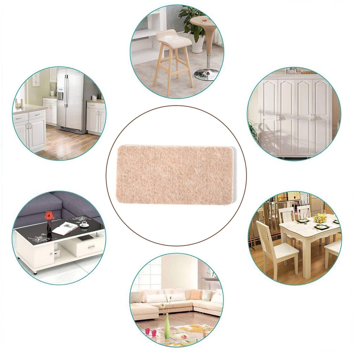     			FURNITUREPAD SQUAREFELT PADS FLOOR PROTECTOR PAD FOR HOME& ALL FURNITUREUSE(Pack Of 2 total 8 pcs)