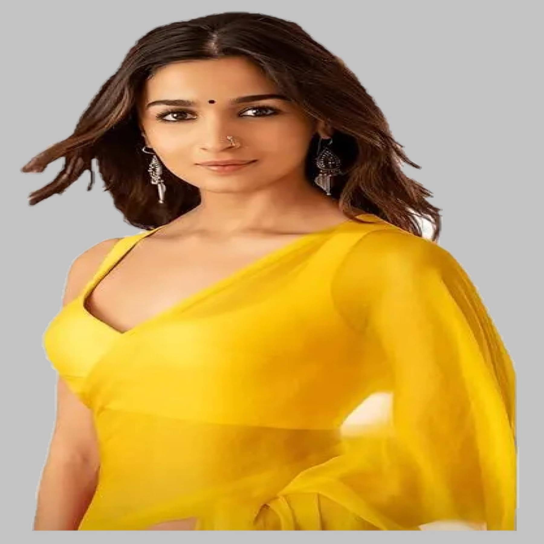 Fabkart Georgette Solid Saree With Unstitched Blouse Piece ( Yellow ) Fabkart Georgette Solid Saree With Unstitched Blouse Piece ( Yellow )