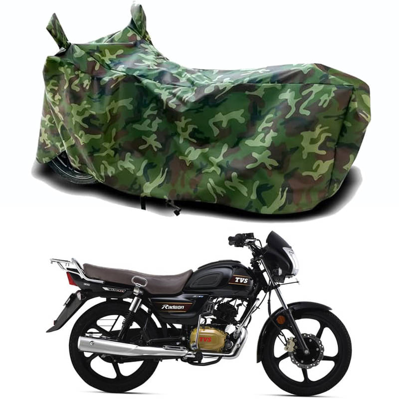 Gali Bazar Bike Body Cover for TVS Radeon Drum (Pack of 1 ) , Jungle Gali Bazar Bike Body Cover for TVS Radeon Drum (Pack of 1 ) , Jungle
