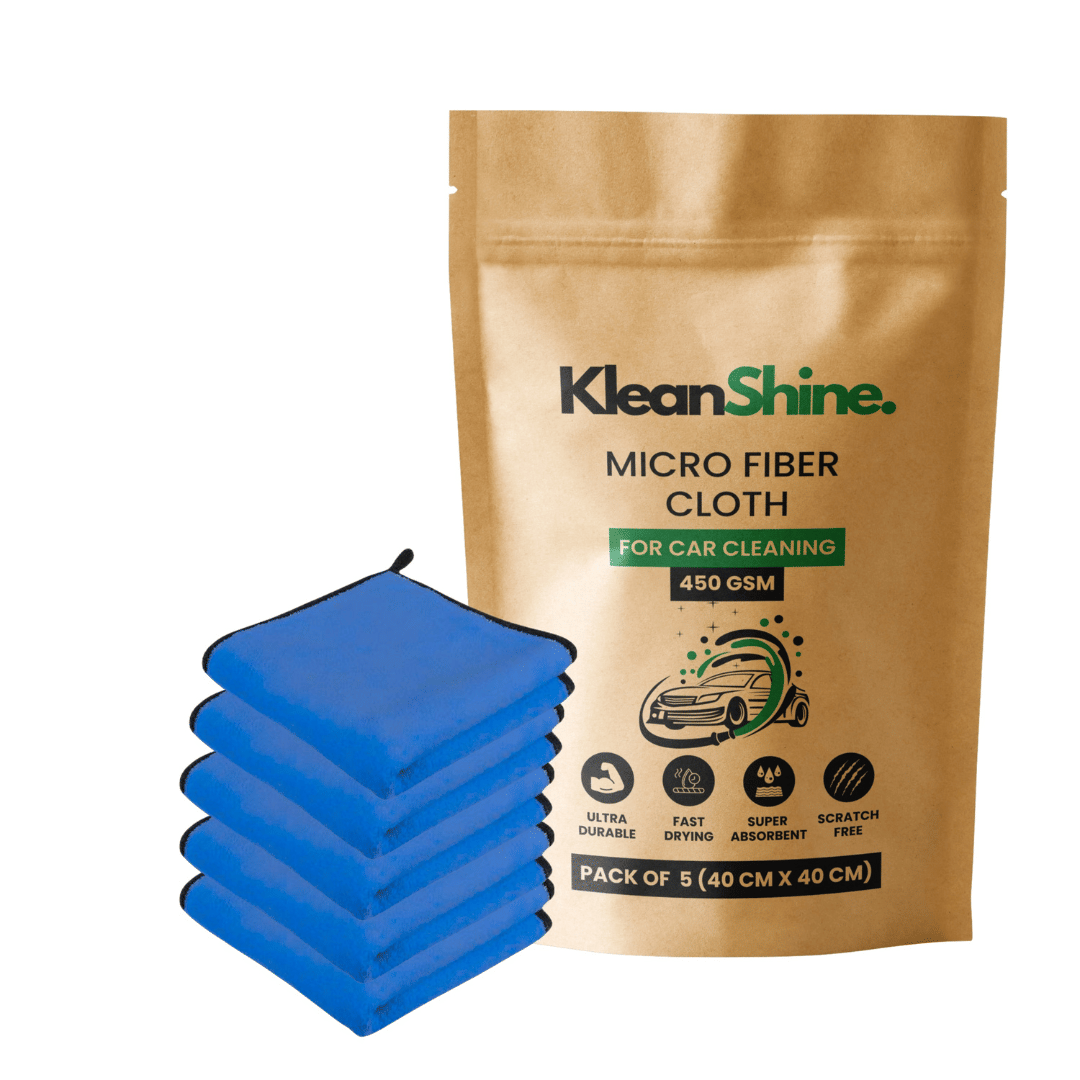     			KLEANSHINE Blue 450 GSM Microfiber Cloth For Automobile ( Pack of 5 )