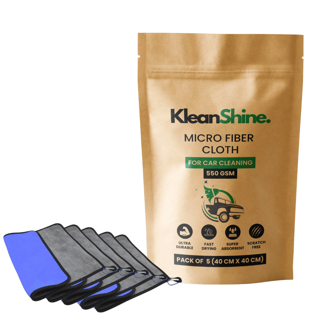     			KLEANSHINE Blue 550 GSM Microfiber Cloth For Automobile ( Pack of 5 )