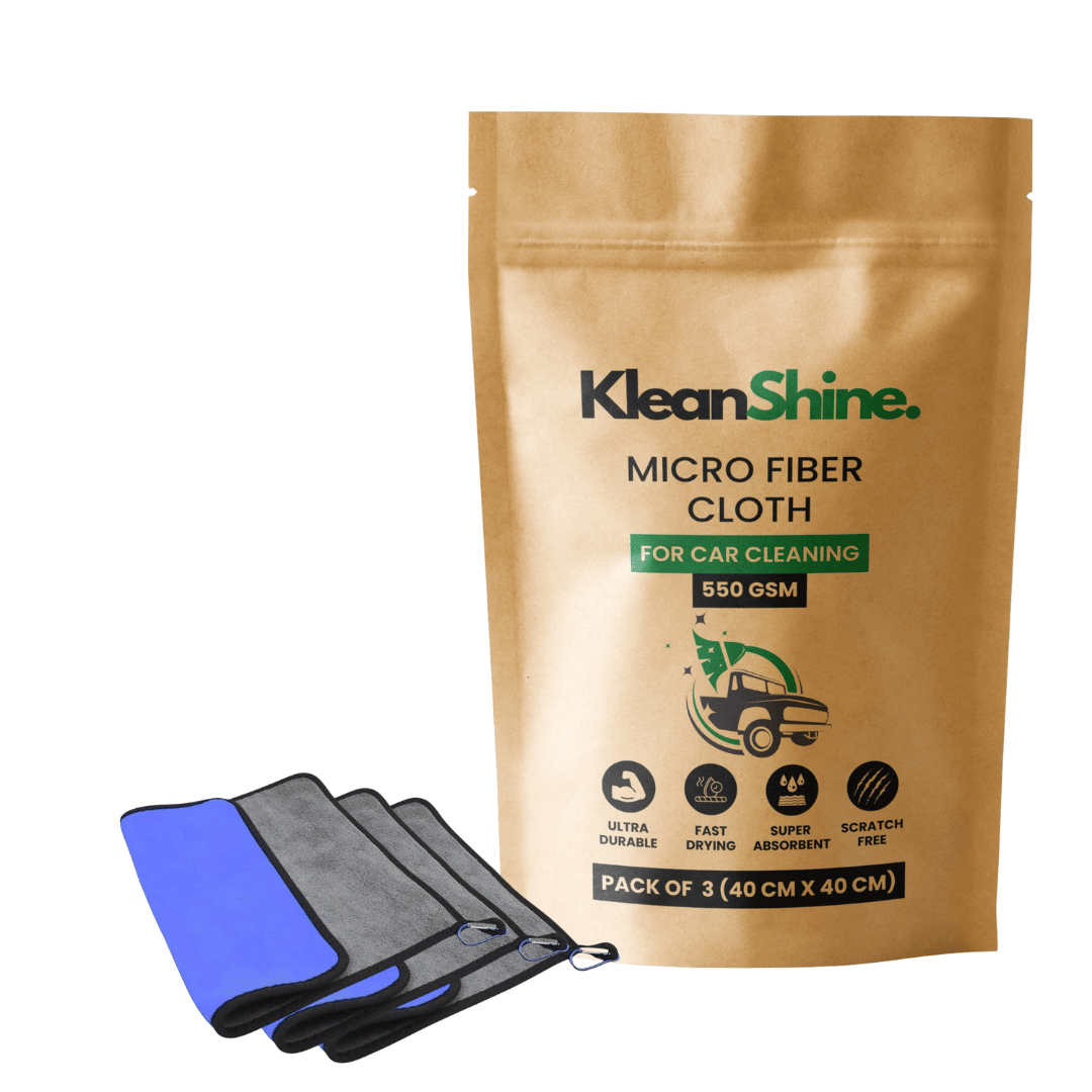    			KLEANSHINE Blue 550 GSM Microfiber Cloth For Automobile ( Pack of 3 )