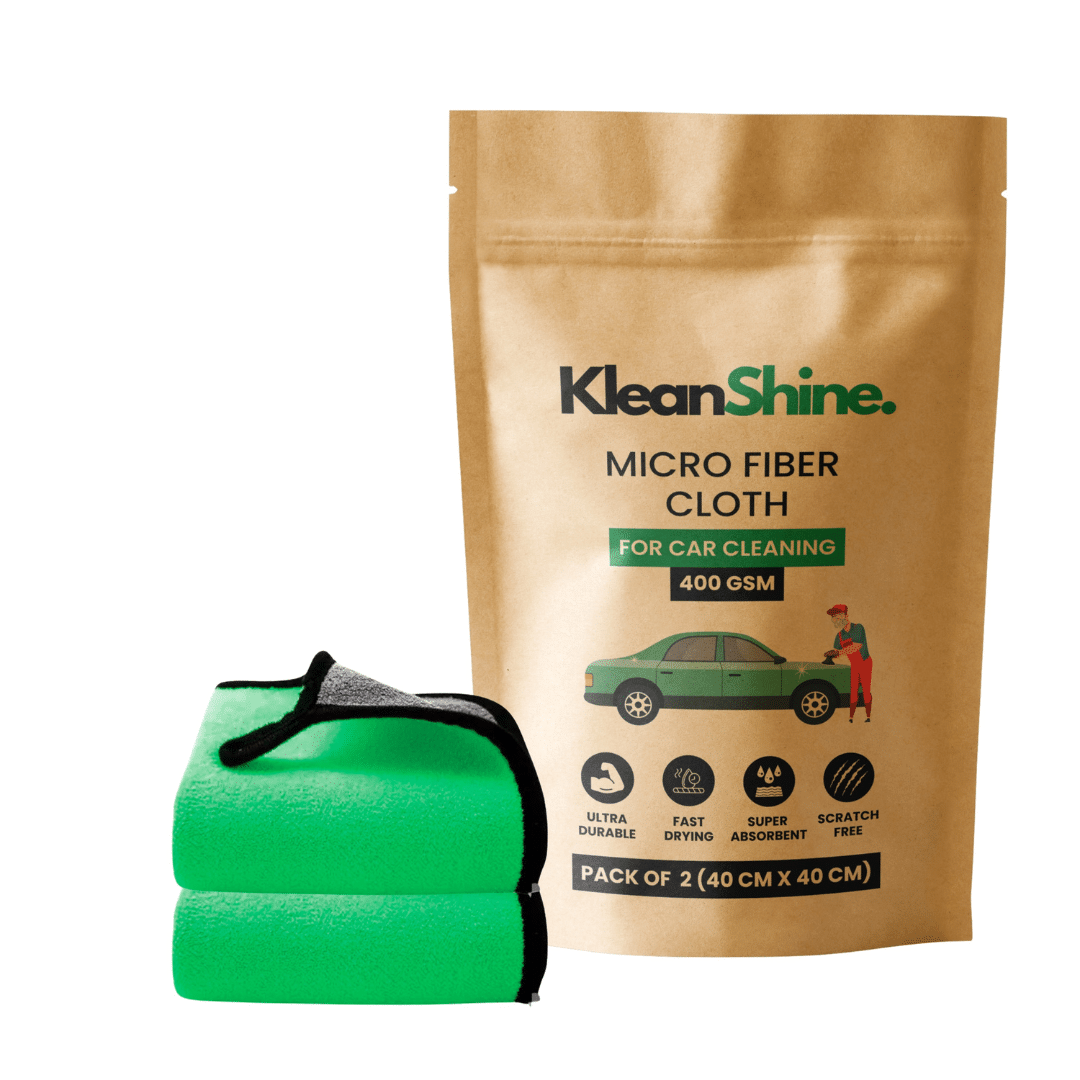 KLEANSHINE Green 400 GSM Microfiber Cloth For Automobile ( Pack of 2 ) KLEANSHINE Green 400 GSM Microfiber Cloth For Automobile ( Pack of 2 )