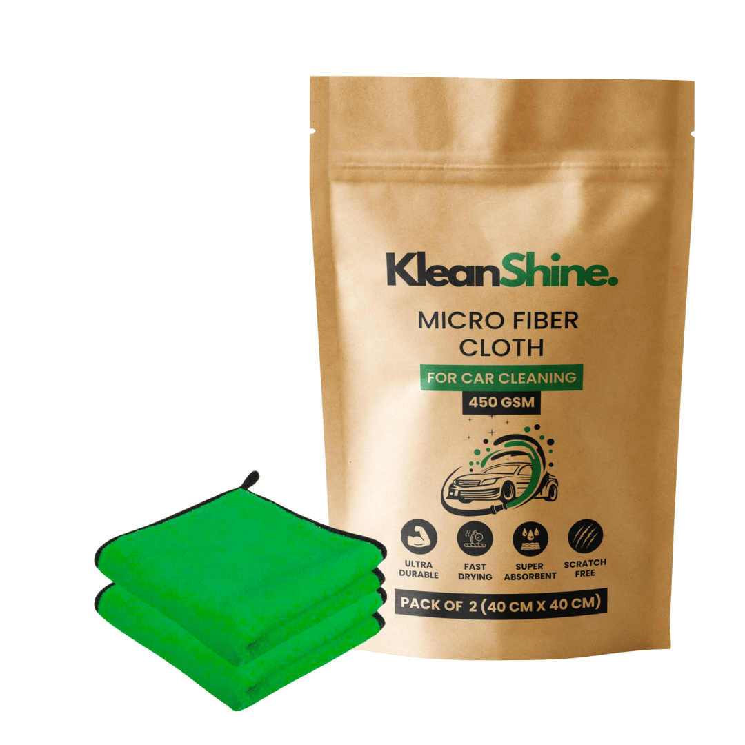 KLEANSHINE Green 450 GSM Microfiber Cloth For Automobile ( Pack of 2 ) KLEANSHINE Green 450 GSM Microfiber Cloth For Automobile ( Pack of 2 )