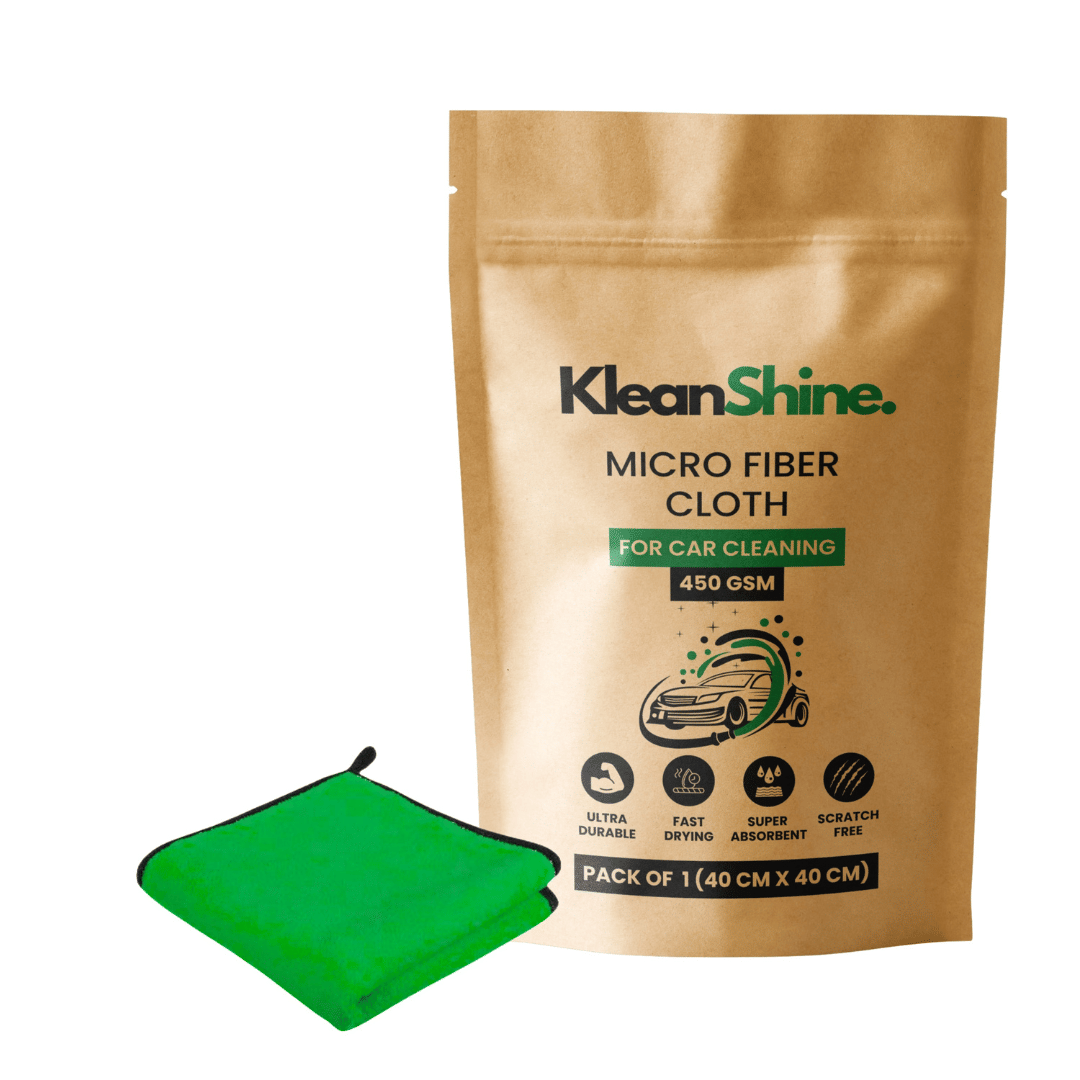     			KLEANSHINE Green 450 GSM Microfiber Cloth For Automobile ( Pack of 1 )