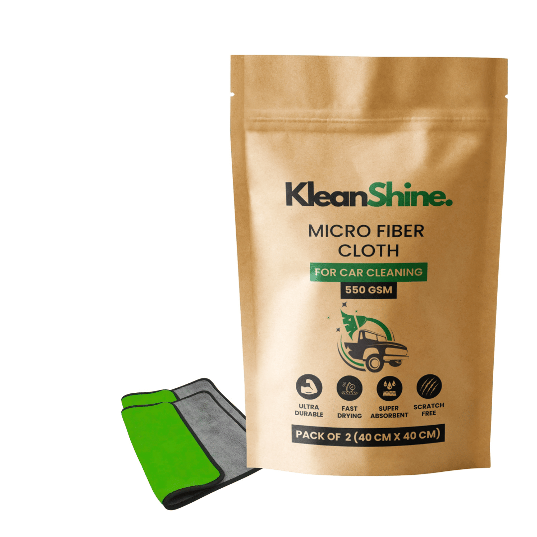     			KLEANSHINE Green 550 GSM Microfiber Cloth For Automobile ( Pack of 2 )