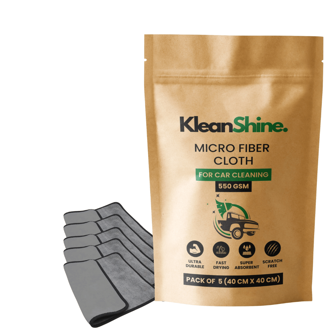     			KLEANSHINE Grey 550 GSM Microfiber Cloth For Automobile ( Pack of 5 )