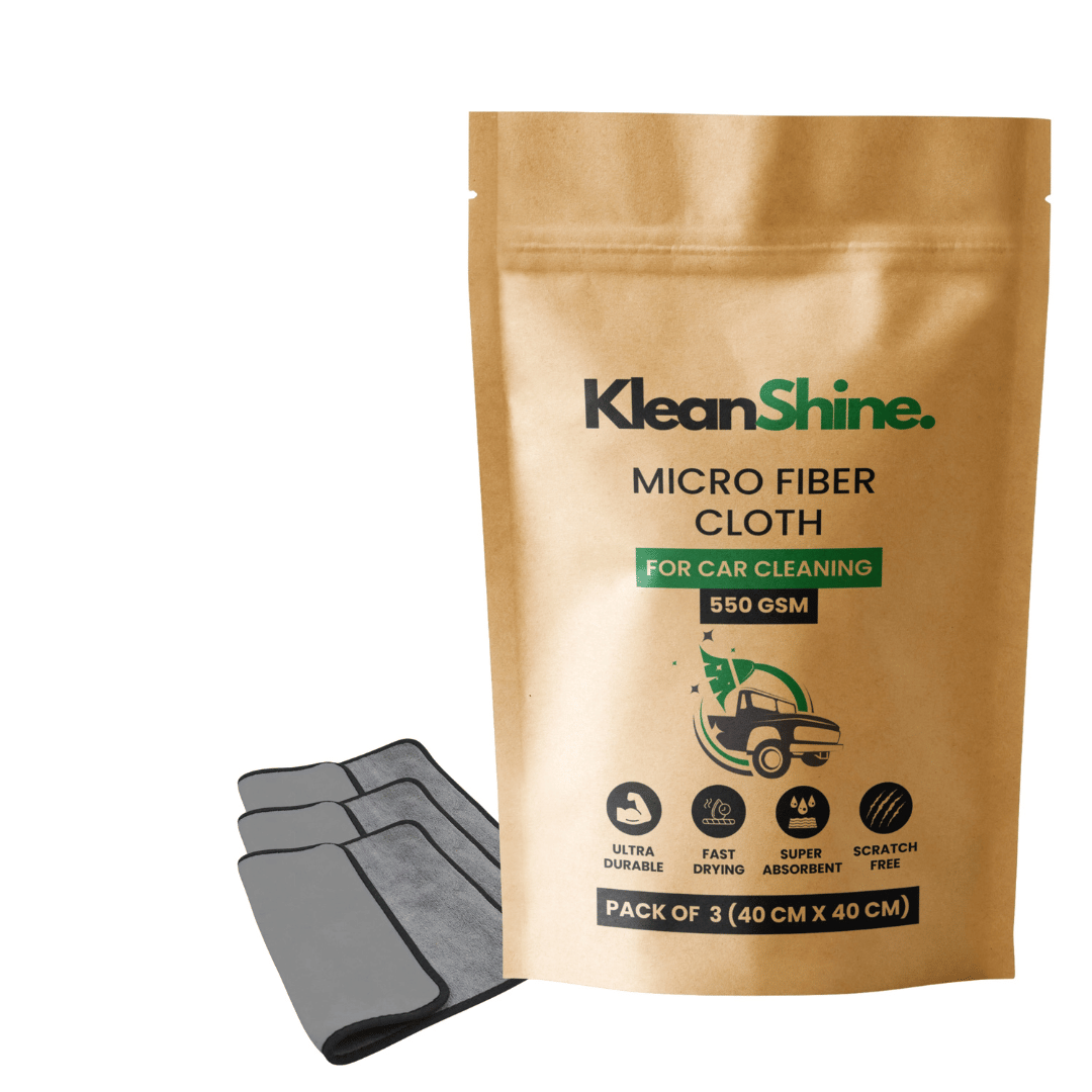     			KLEANSHINE Grey 550 GSM Microfiber Cloth For Automobile ( Pack of 3 )