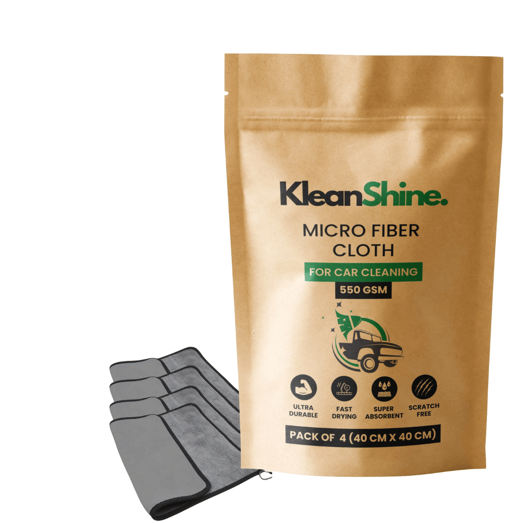     			KLEANSHINE Grey 550 GSM Microfiber Cloth For Automobile ( Pack of 4 )