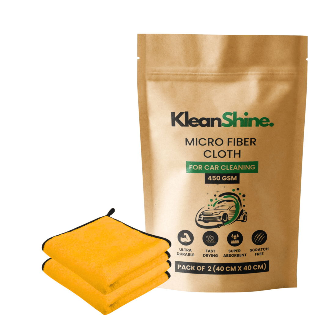     			KLEANSHINE Orange 450 GSM Microfiber Cloth For Automobile ( Pack of 2 )