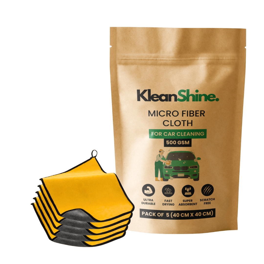     			KLEANSHINE Orange 500 GSM Microfiber Cloth For Automobile ( Pack of 5 )