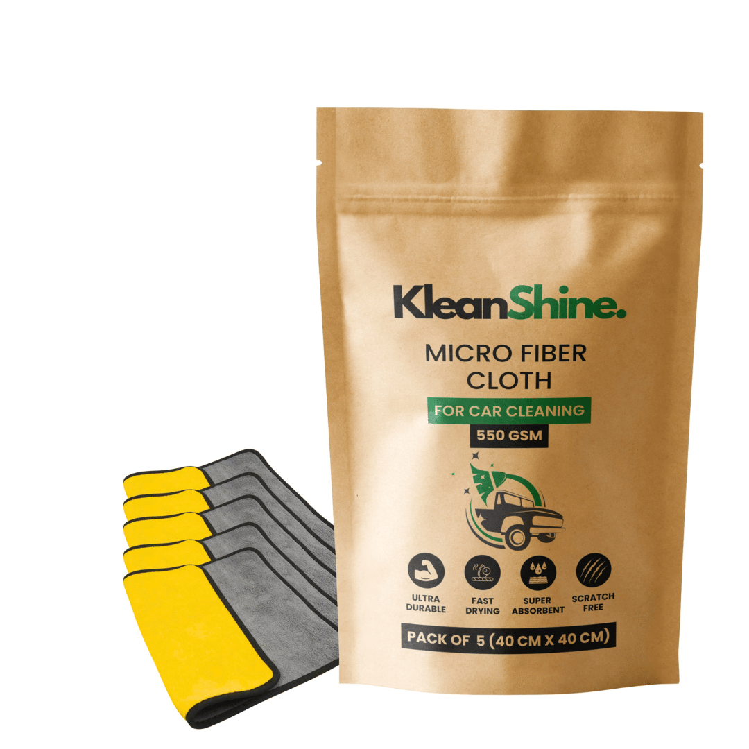     			KLEANSHINE Orange 550 GSM Microfiber Cloth For Automobile ( Pack of 5 )