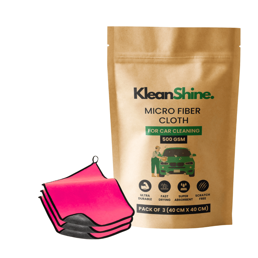 KLEANSHINE Pink 500 GSM Microfiber Cloth For Automobile ( Pack of 3 ) KLEANSHINE Pink 500 GSM Microfiber Cloth For Automobile ( Pack of 3 )