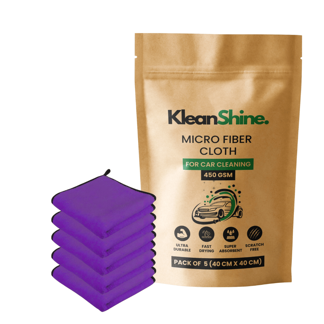     			KLEANSHINE Purple 450 GSM Microfiber Cloth For Automobile ( Pack of 5 )