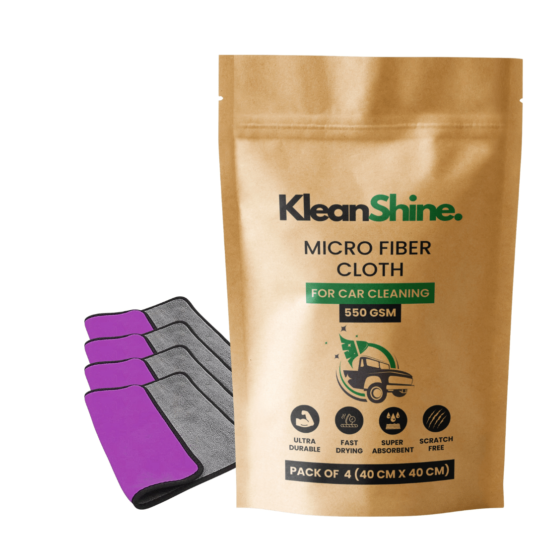     			KLEANSHINE Purple 550 GSM Microfiber Cloth For Automobile ( Pack of 4 )
