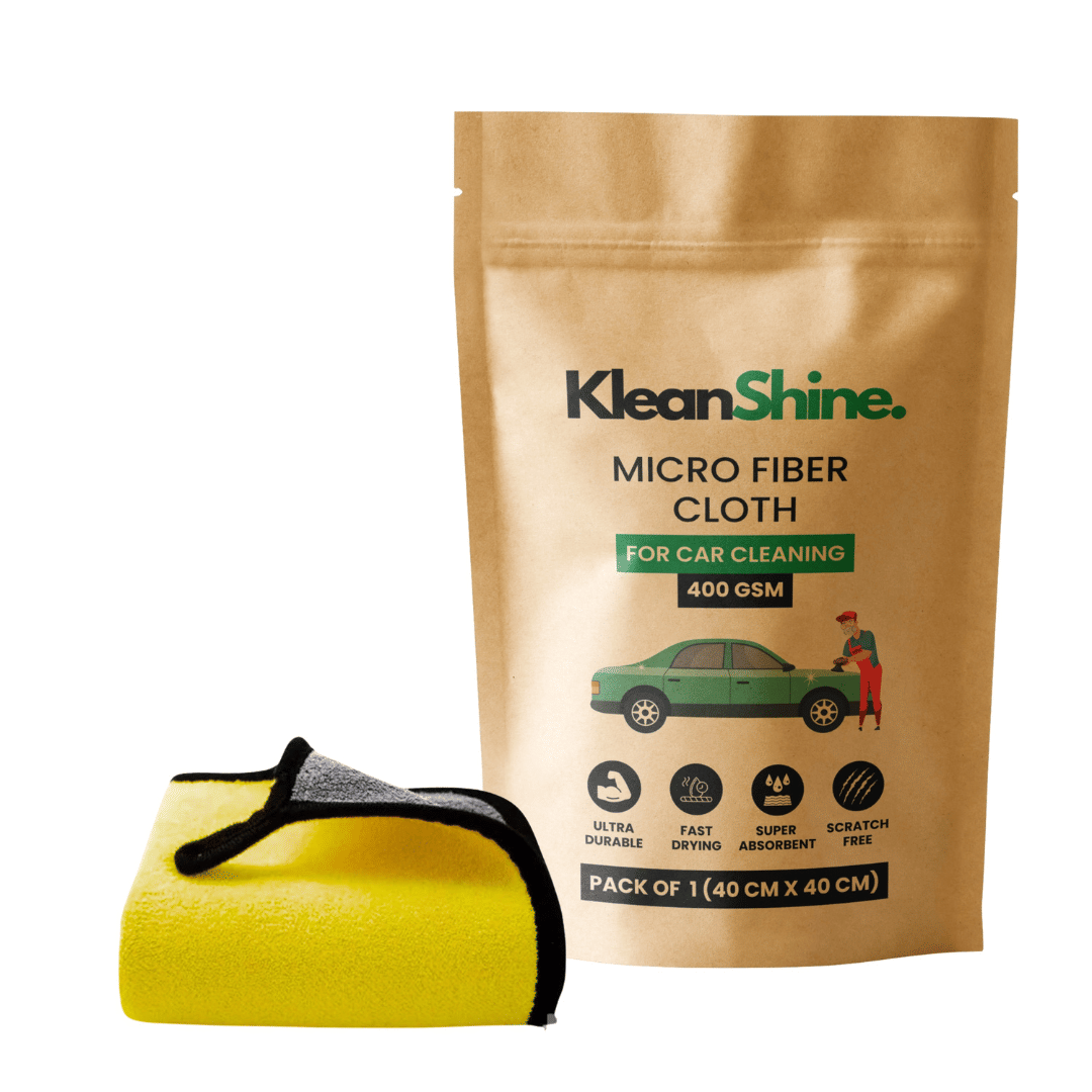     			KLEANSHINE Yellow 400 GSM Microfiber Cloth For Automobile ( Pack of 1 )