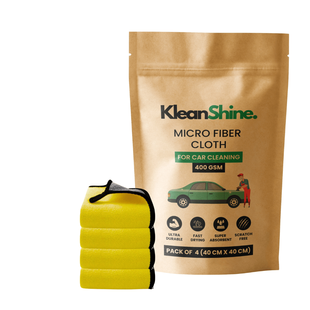 KLEANSHINE Yellow 400 GSM Microfiber Cloth For Automobile ( Pack of 4 ) KLEANSHINE Yellow 400 GSM Microfiber Cloth For Automobile ( Pack of 4 )