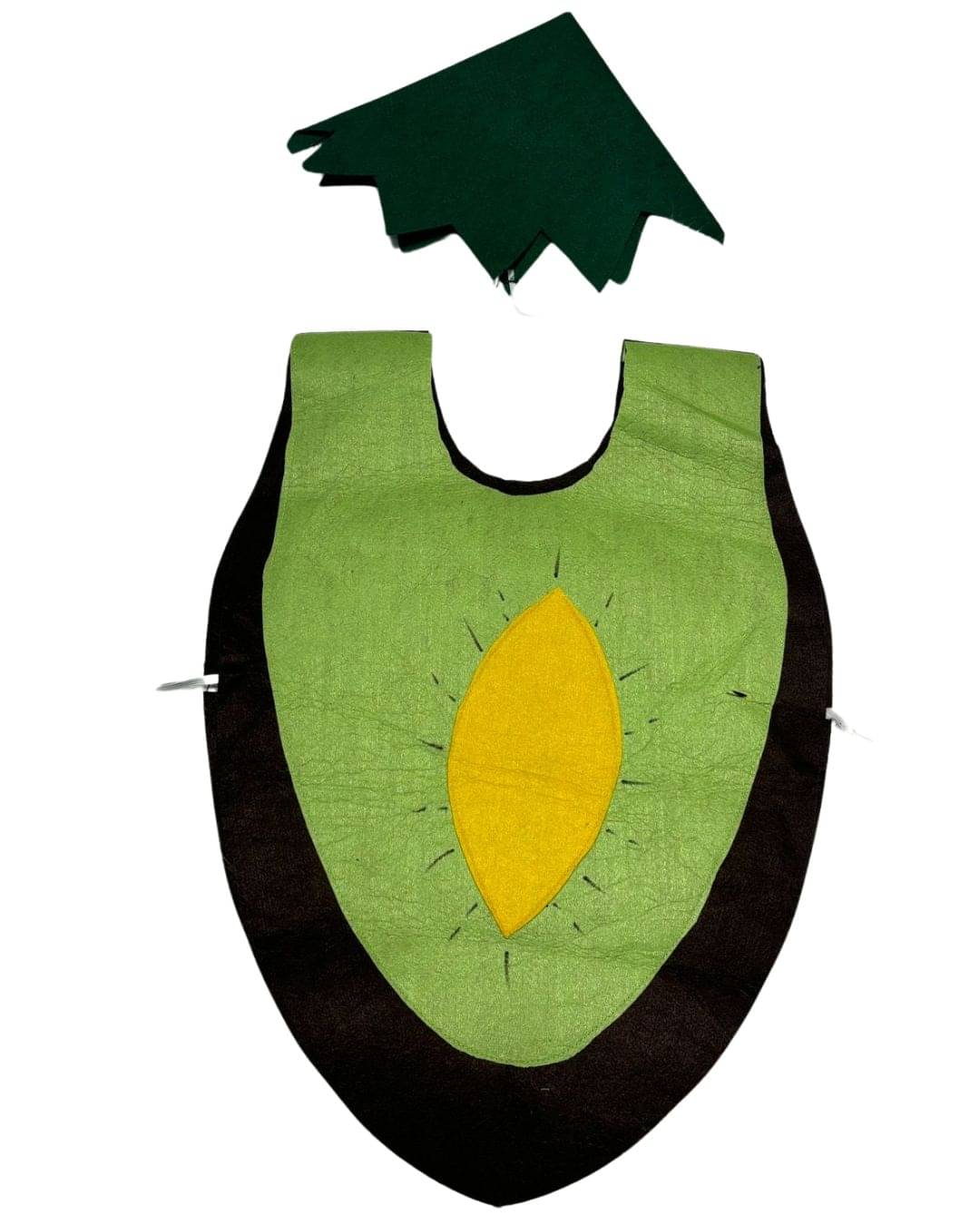     			Kaku Fancy Dresses Kiwi Fruits Costume Cutout with Cap -Green & White, Freesize, for Boys & Girls