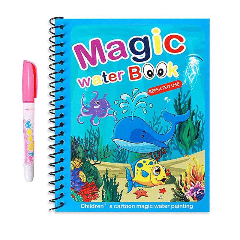 Kid'S Magic Water Colouring Books Unlimited Fun With Drawing A Water Activity Pad | Chunky-Size Water Pen For Kids | Random Design | Multicolor PACK OF 1 Kid'S Magic Water Colouring Books Unlimited Fun With Drawing A Water Activity Pad | Chunky-Size Water Pen For Kids | Random Design | Multicolor PACK OF 1