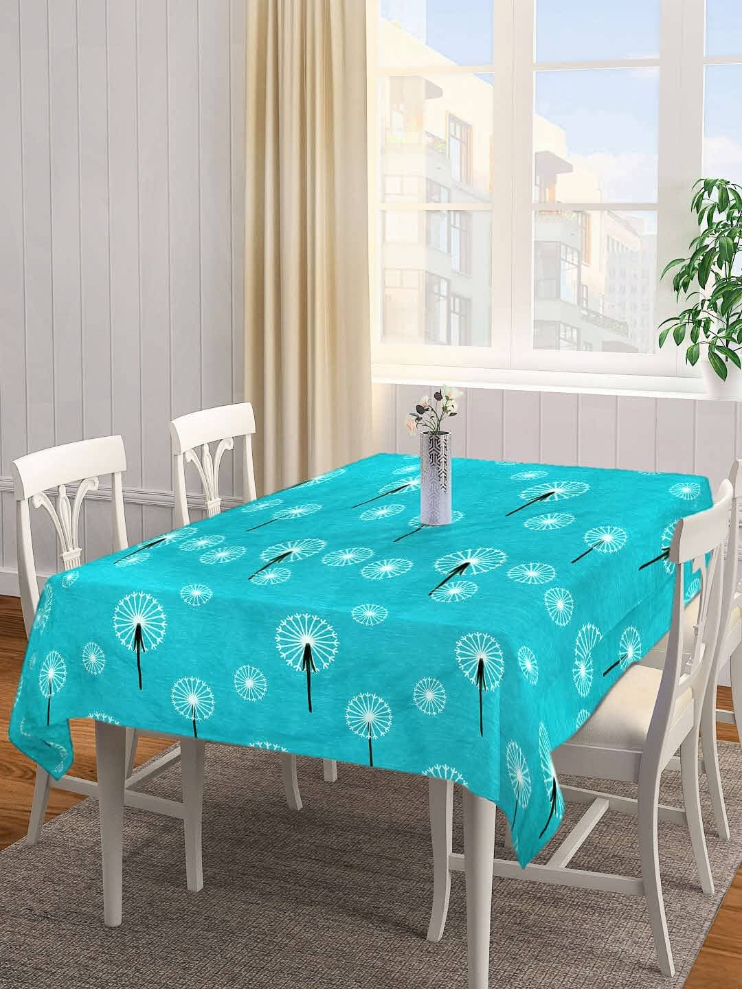 Klotthe Printed Cotton 6 Seater Rectangle Table Cover ( 180 x 130 ) cm Pack of 1 Blue     			Klotthe Printed Cotton 6 Seater Rectangle Table Cover ( 180 x 130 ) cm Pack of 1 Blue