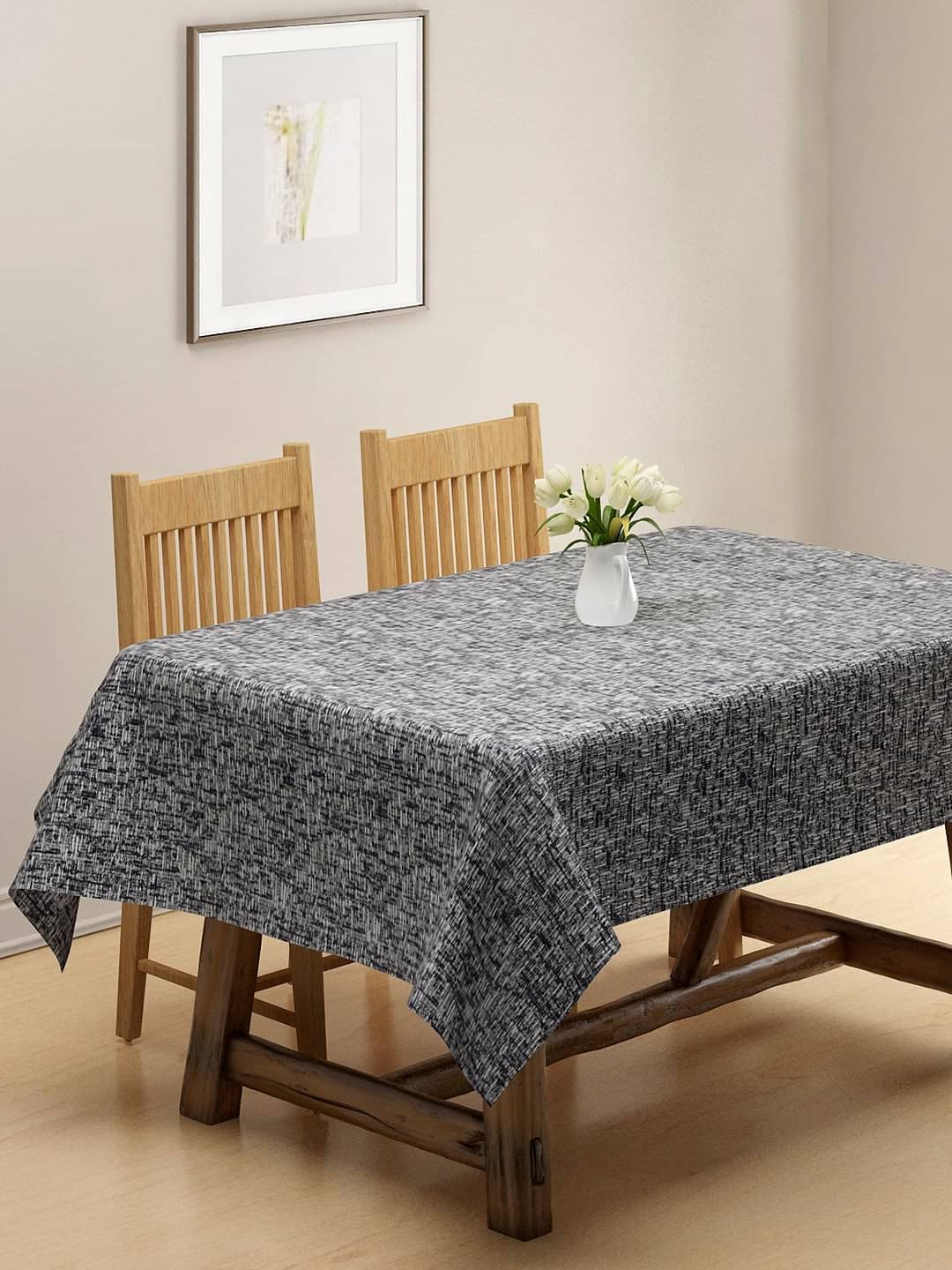 Klotthe Self Design Cotton 6 Seater Rectangle Table Cover ( 180 x 130 ) cm Pack of 1 Gray Klotthe Self Design Cotton 6 Seater Rectangle Table Cover ( 180 x 130 ) cm Pack of 1 Gray
