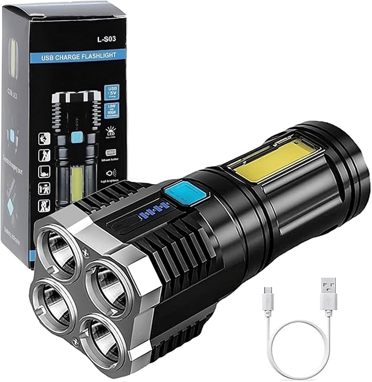     			LED Rechargeable Flashlight - 12.5W Rechargeable Flashlight Torch ( Pack of 1 )