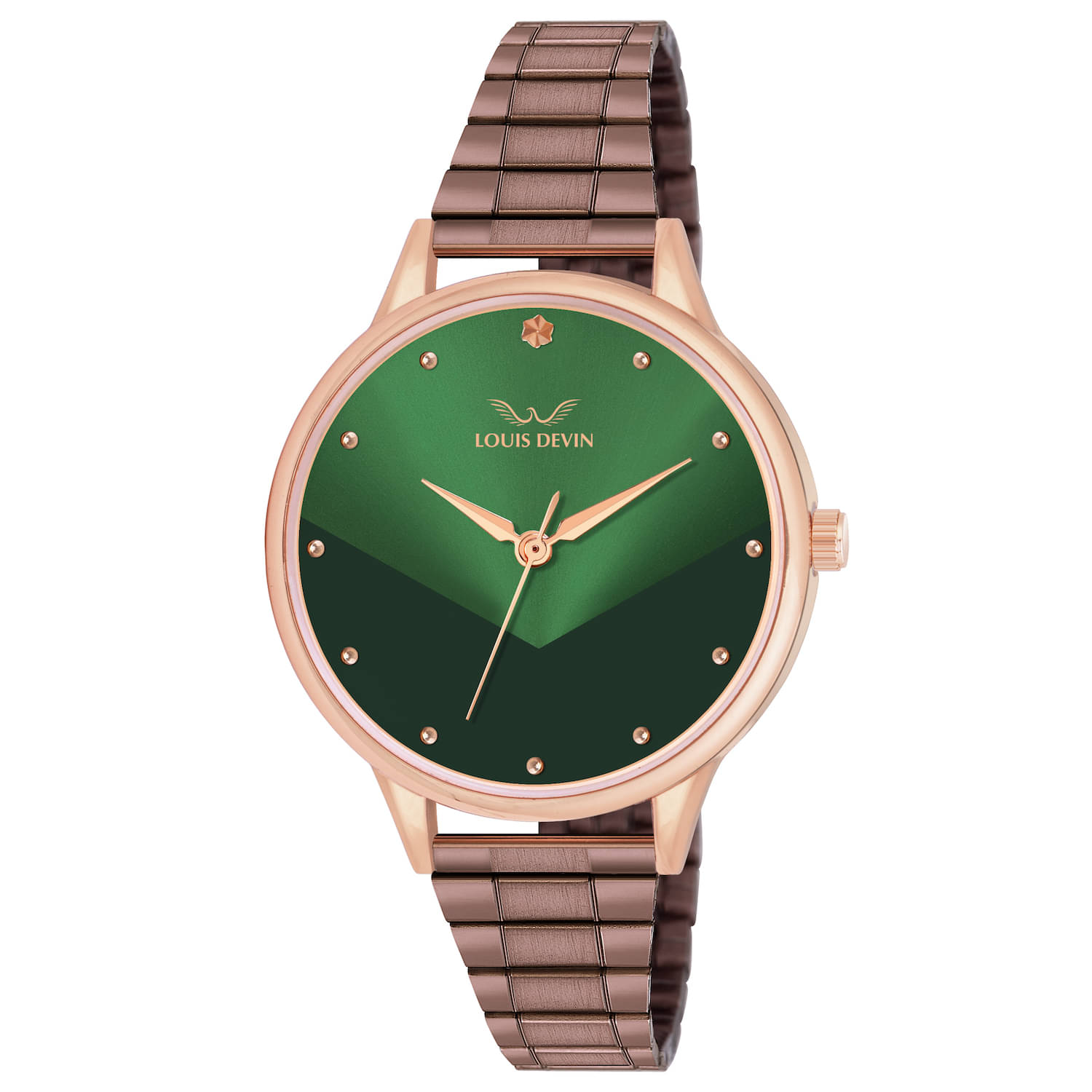     			LOUIS DEVIN Brown Metal Analog Womens Watch