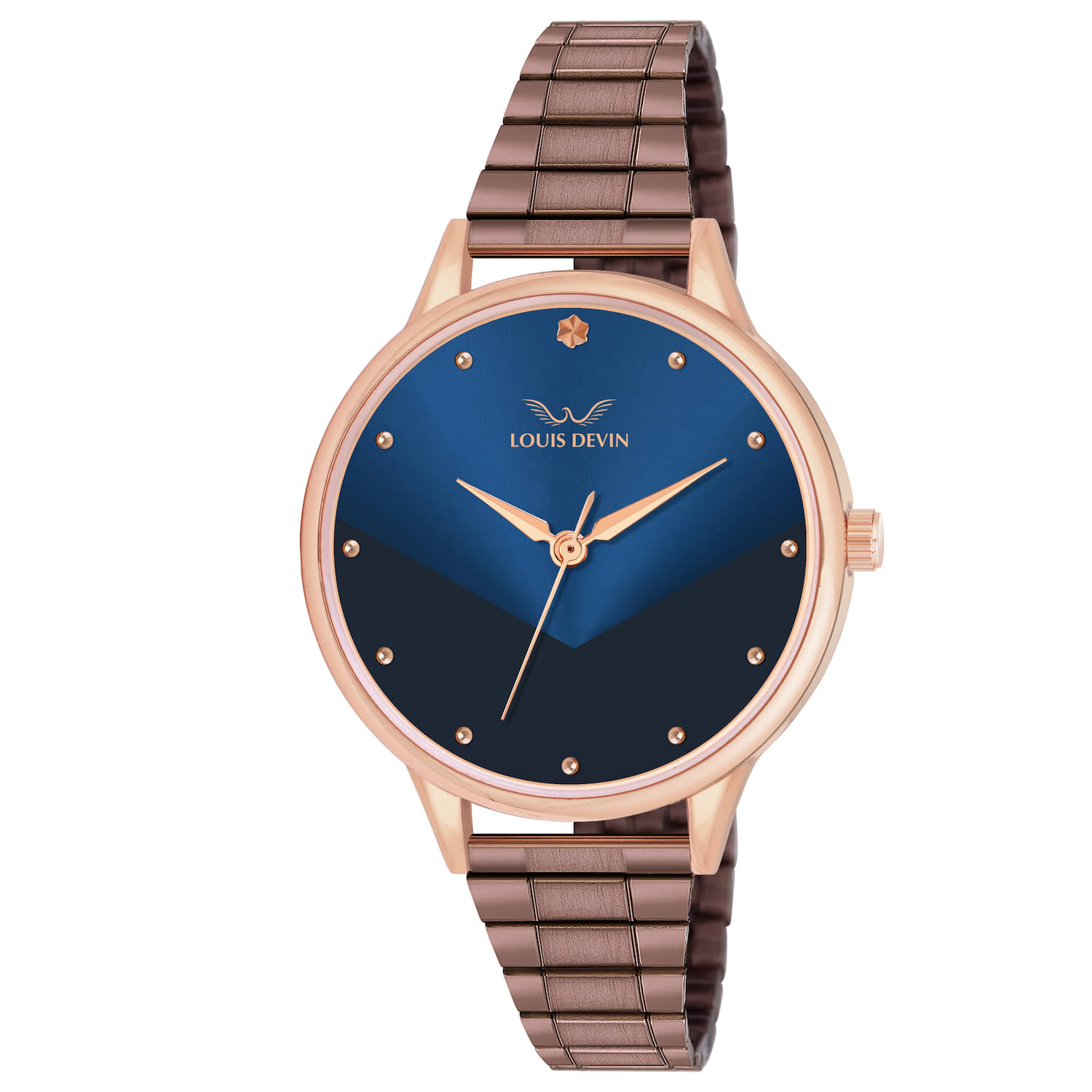     			LOUIS DEVIN Brown Metal Analog Womens Watch