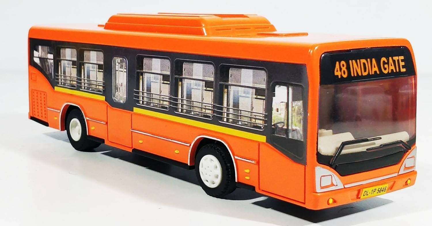    			Low Floor Bus with Pull Back Action Toy (Pack of: 1) (Multicolor)