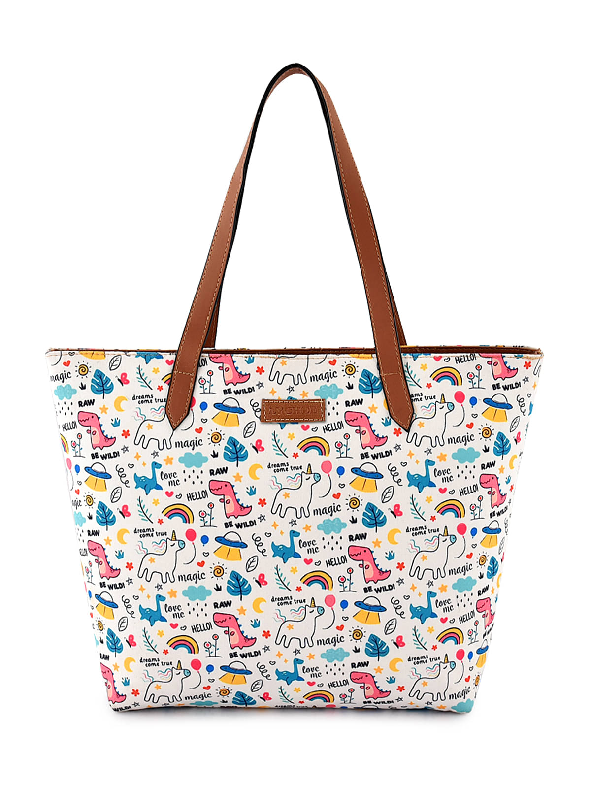     			Lychee Bags Tote Bag Canvas Set of 1 ( Multicolor )