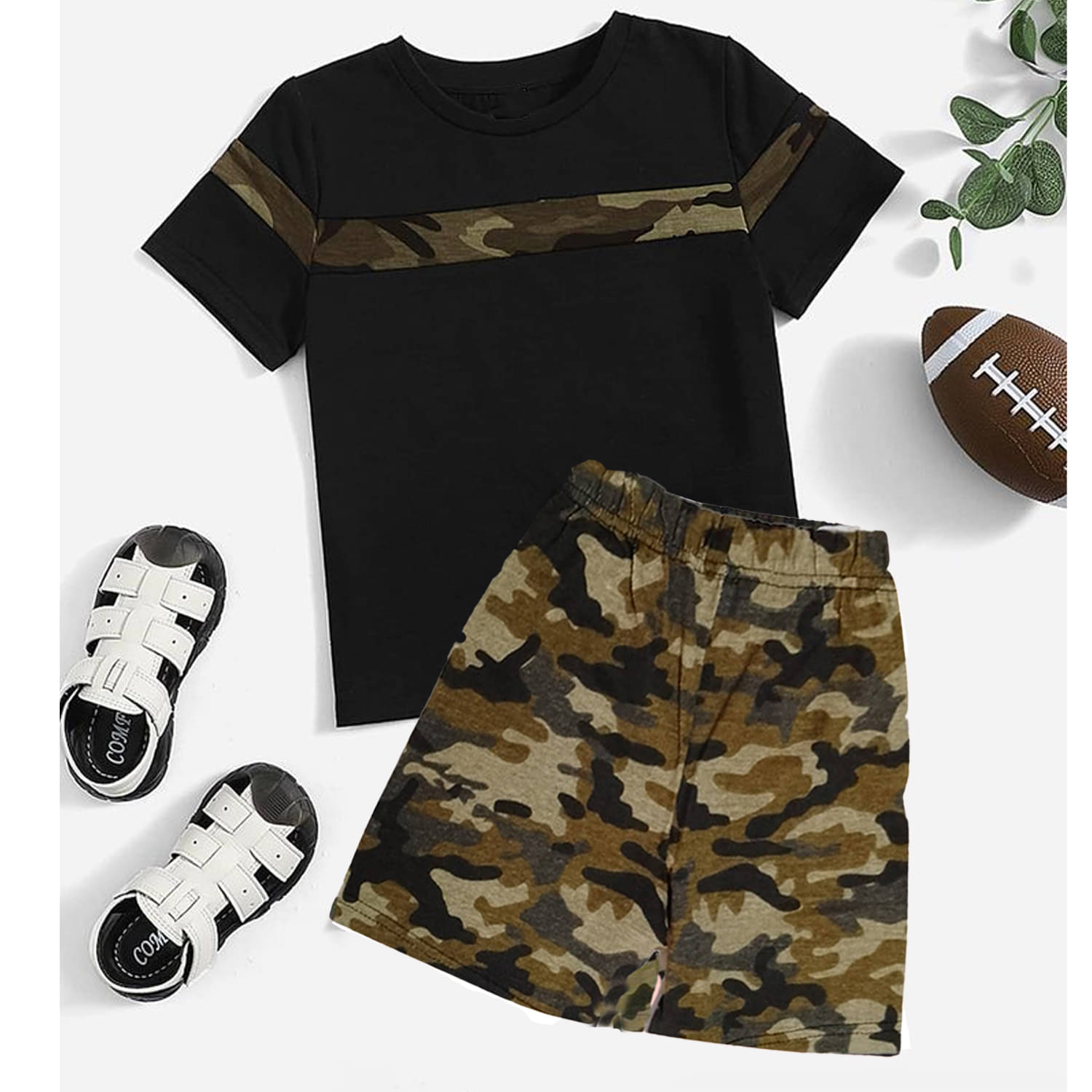 NEW ERA BY AMARA Pack of 1 Unisex Cotton T-Shirt & Shorts Set ( Black ) NEW ERA BY AMARA Pack of 1 Unisex Cotton T-Shirt & Shorts Set ( Black )