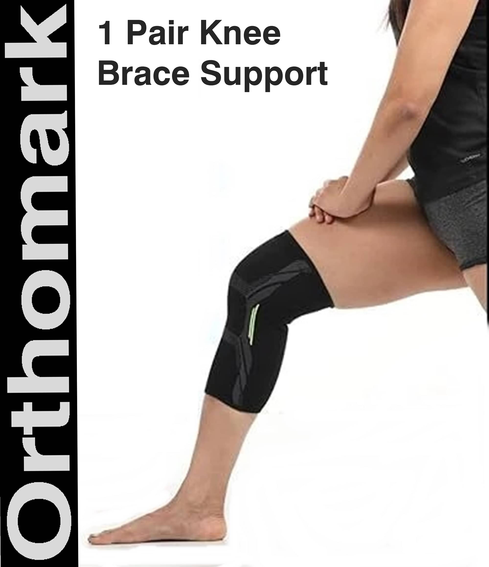 ORTHO MARK Unisex Premium Knee Braces Pair of 1 Green ( XL - Size ) ORTHO MARK Unisex Premium Knee Braces Pair of 1 Green ( XL - Size )