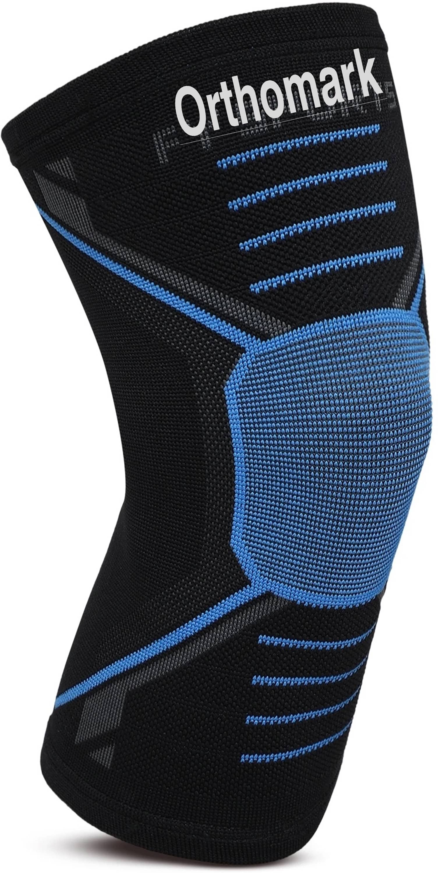     			ORTHO MARK Unisex Premium Knee Braces Pair of 1 Blue ( M - Size )
