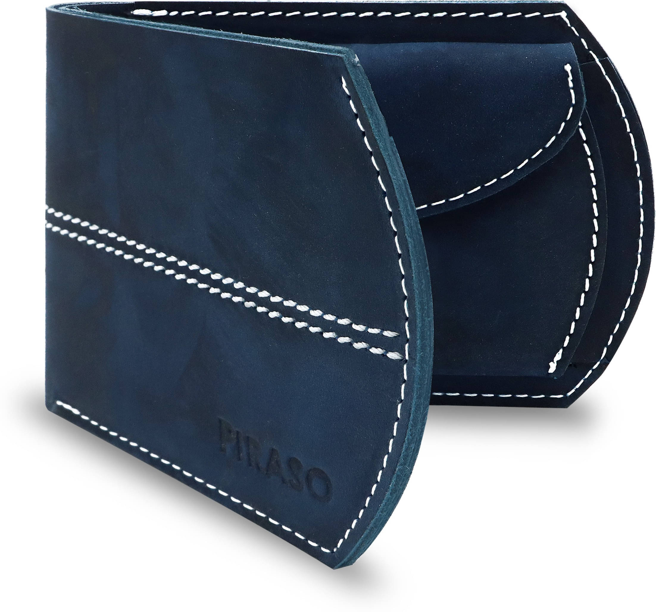     			PIRASO 100% Leather Solid Men's Regular Wallet With 5 Slots For Card ( Blue , Pack of 1 )
