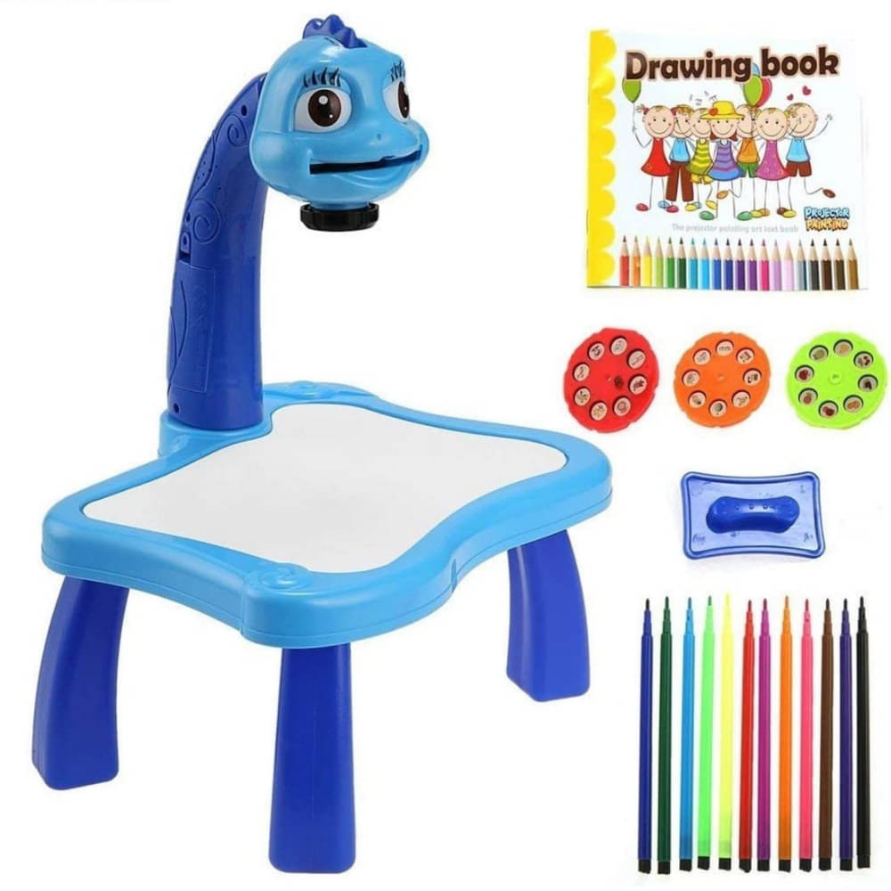     			Projector Painting Desk Table with 3 Patterns -12 Colorful Water Pens with Table Lamp for Better Creativity and Education for Kids