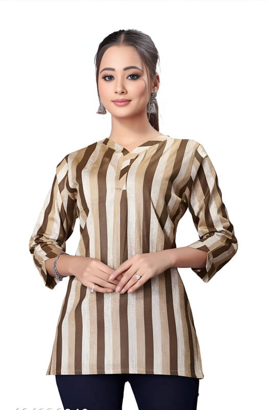     			Rudra Enterprise Women Cotton Embroidered Straight Kurti ( Cream )