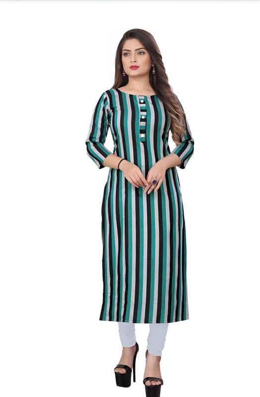     			Rudra Enterprise Women Cotton Embroidered Straight Kurti ( Multicolor4 )