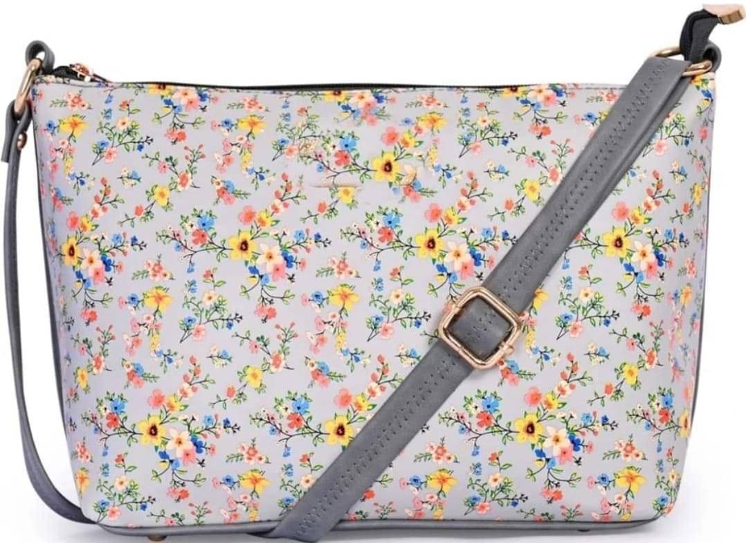     			Sagiron Grey Printed Messenger Bag