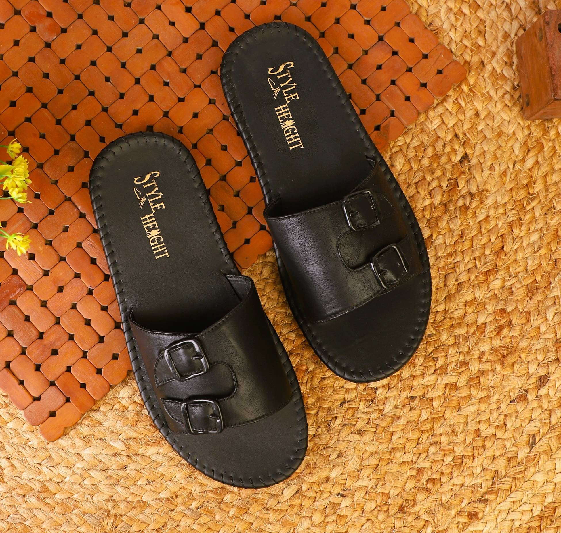     			Style Height Black Men's Slide Flip Flop