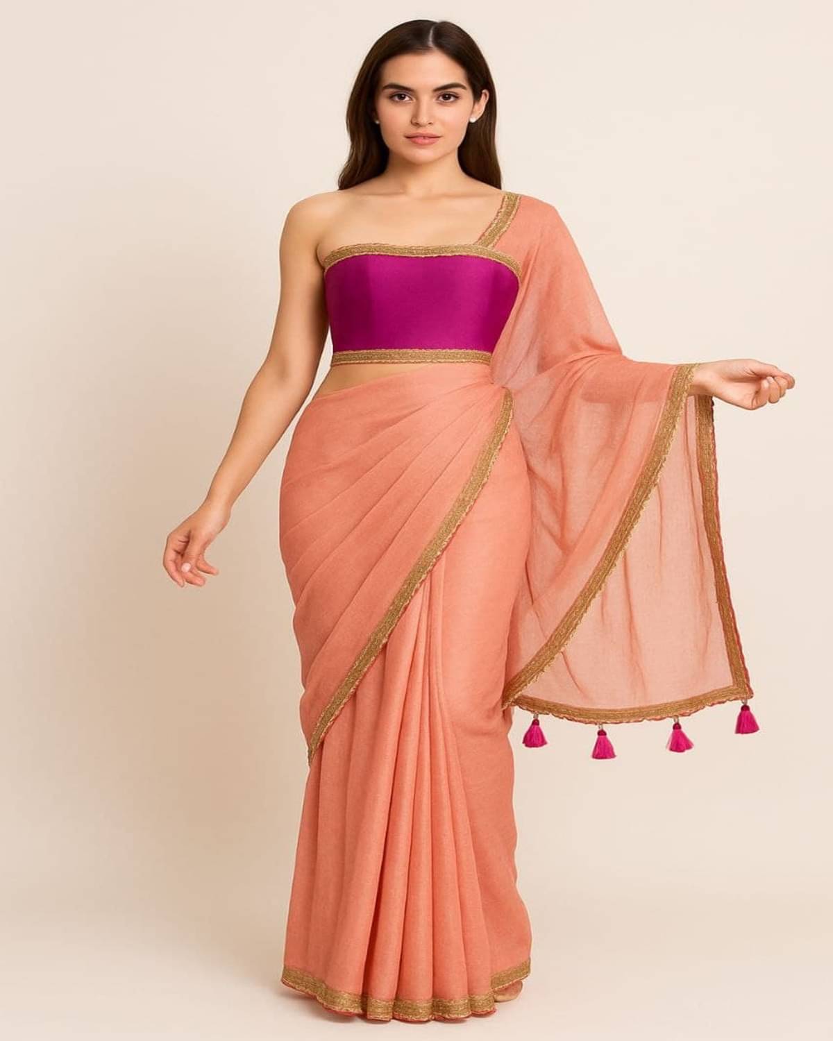 Sureta Silk Blend Self Design Saree With Unstitched Blouse Piece ( Orange ) Sureta Silk Blend Self Design Saree With Unstitched Blouse Piece ( Orange )