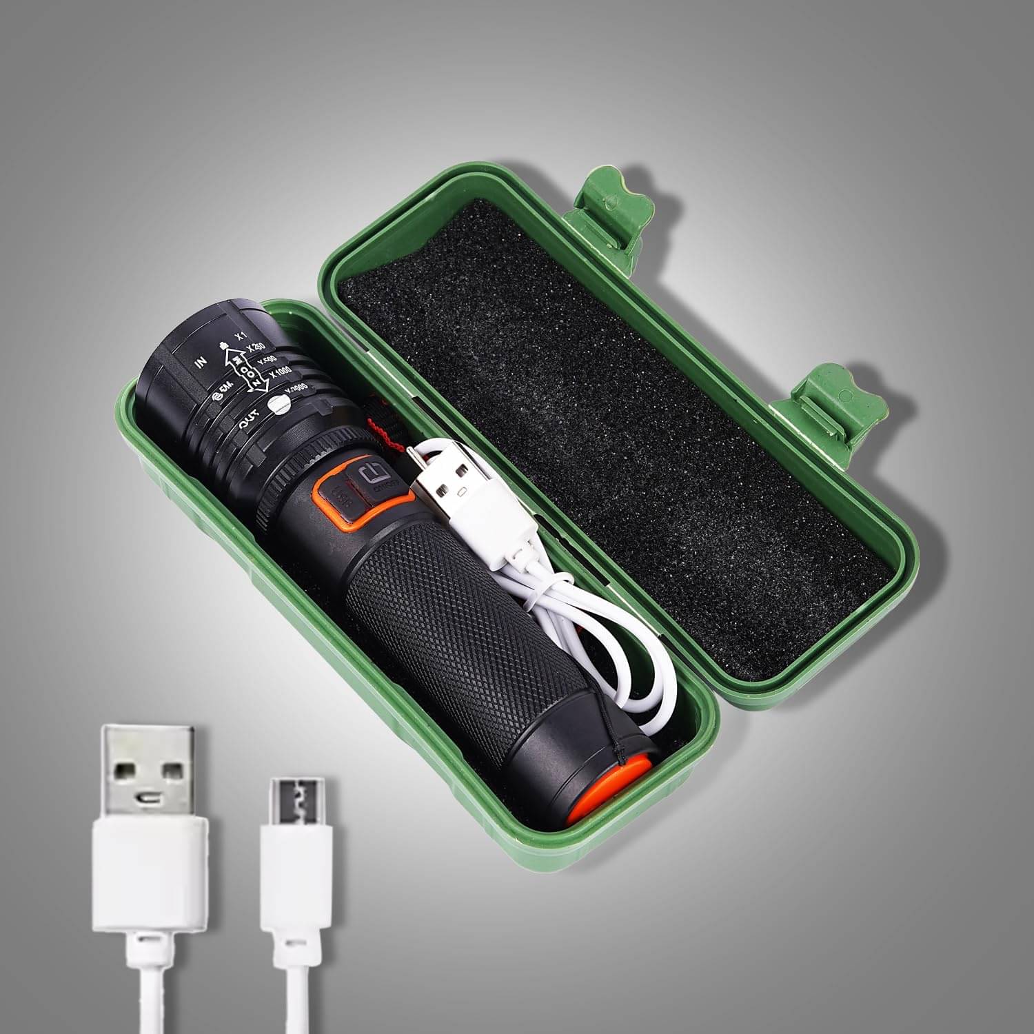     			TGS - 10W Rechargeable Flashlight Torch ( Pack of 1 )