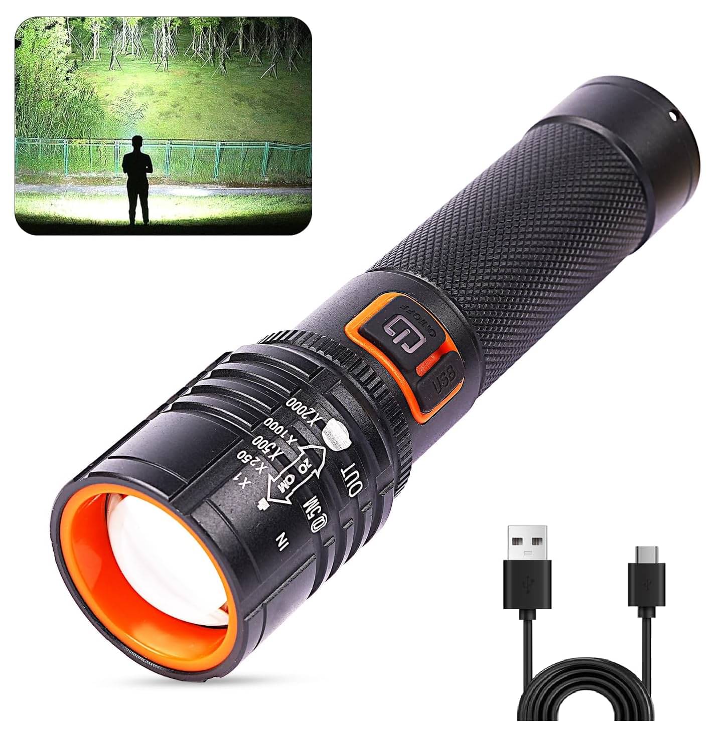     			TGS - 10W Rechargeable Flashlight Torch ( Pack of 1 )