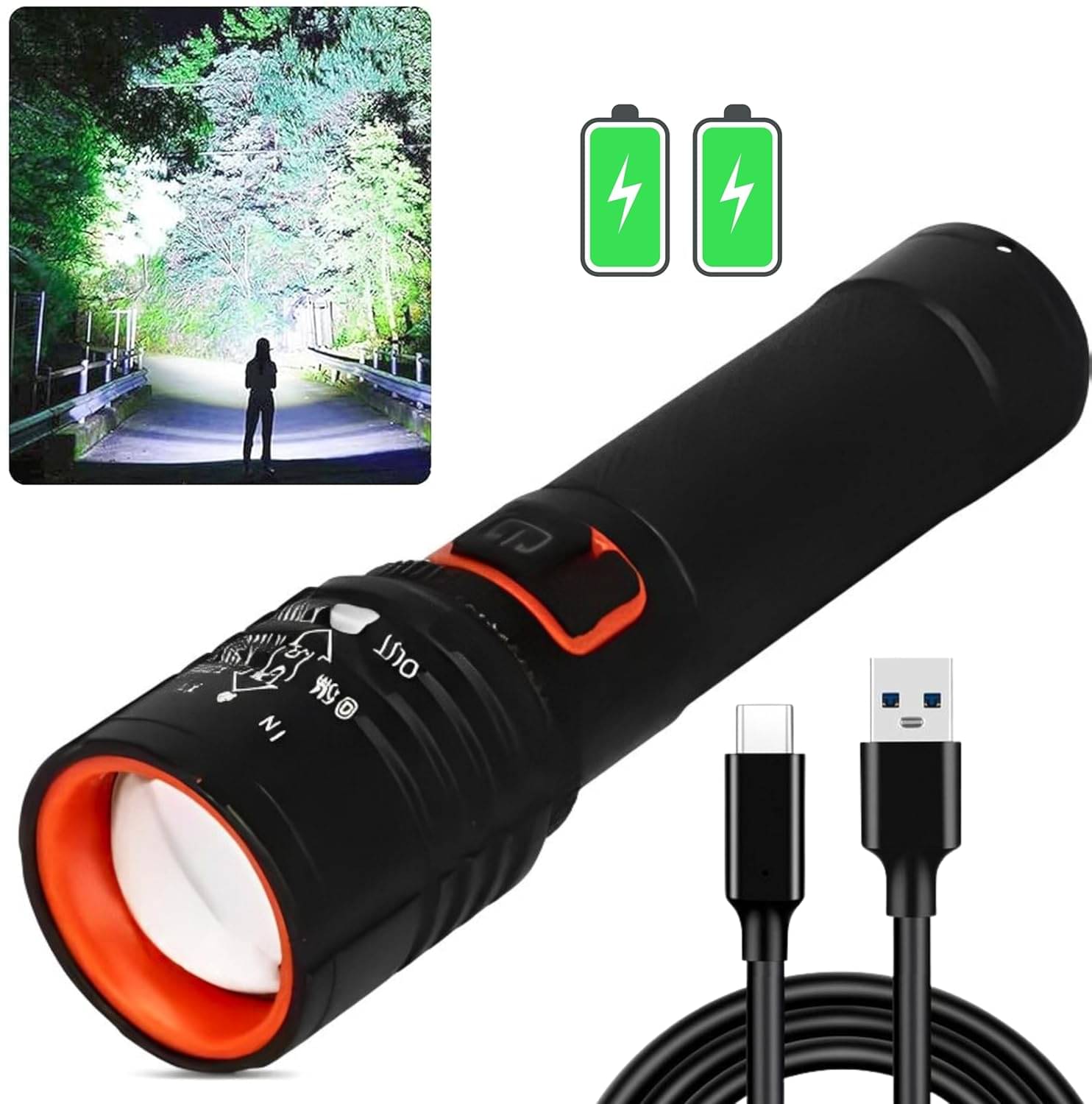     			TGS - 10W Rechargeable Flashlight Torch ( Pack of 1 )