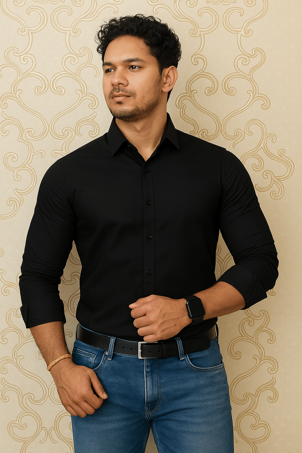 TheSmoke Cotton Regular Fit Full Sleeves Men's Formal Shirt - Black ( Pack of 1 ) TheSmoke Cotton Regular Fit Full Sleeves Men's Formal Shirt - Black ( Pack of 1 )