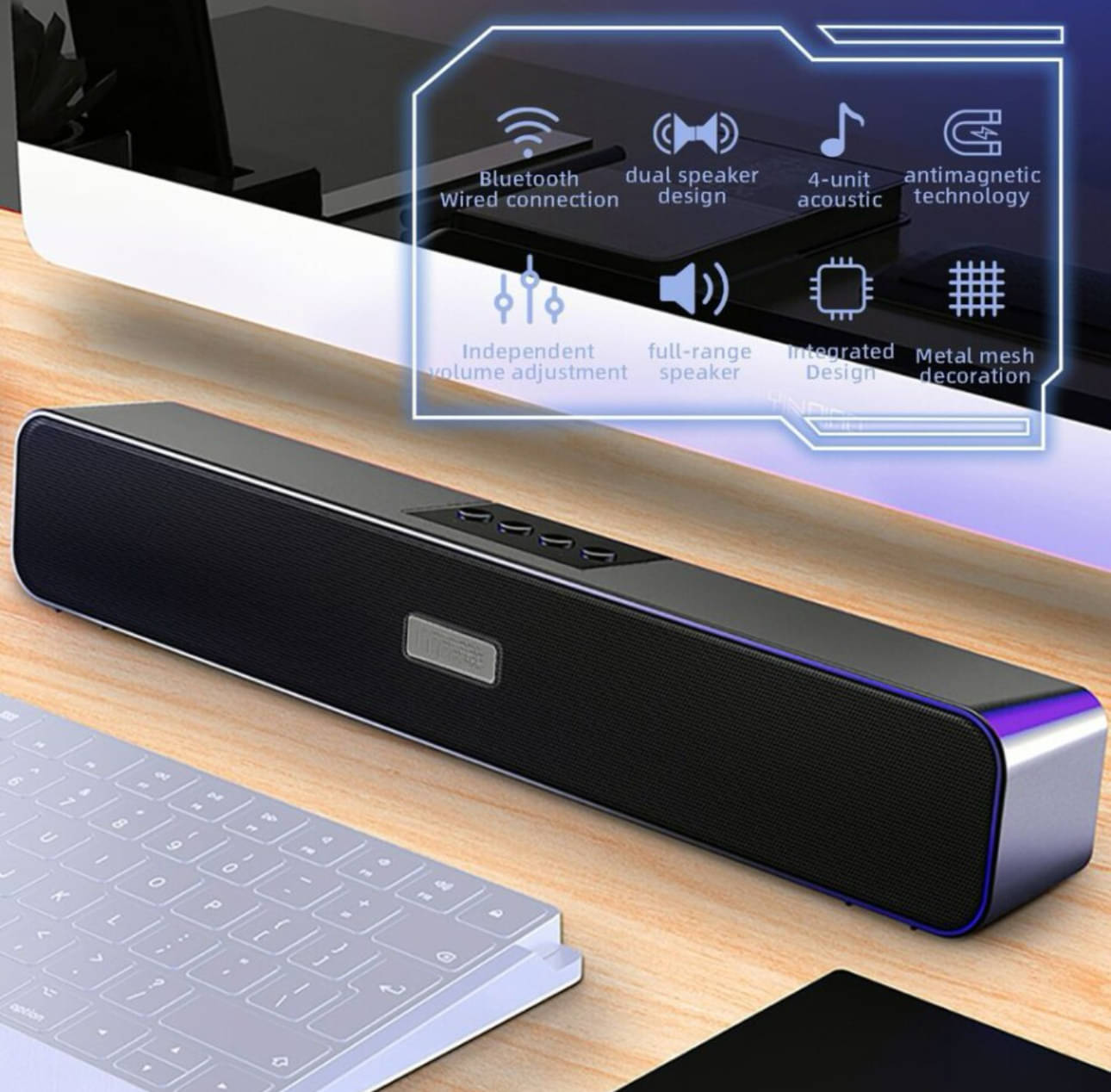     			V WORTEX SOUND PLUS 20 W Bluetooth Speaker Bluetooth v5.0 with USB,SD card Slot,Aux Playback Time 5 hrs Black