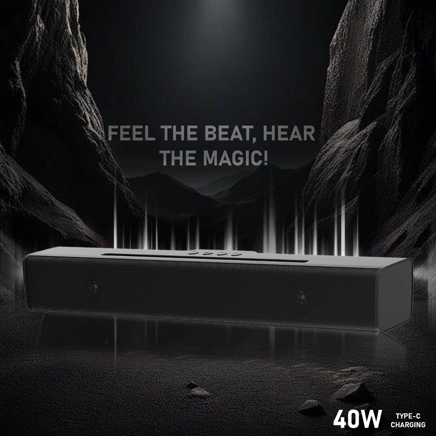     			V WORTEX X BAR 40 W Bluetooth Speaker Bluetooth v5.0 with USB,SD card Slot,Aux Playback Time 6 hrs Black