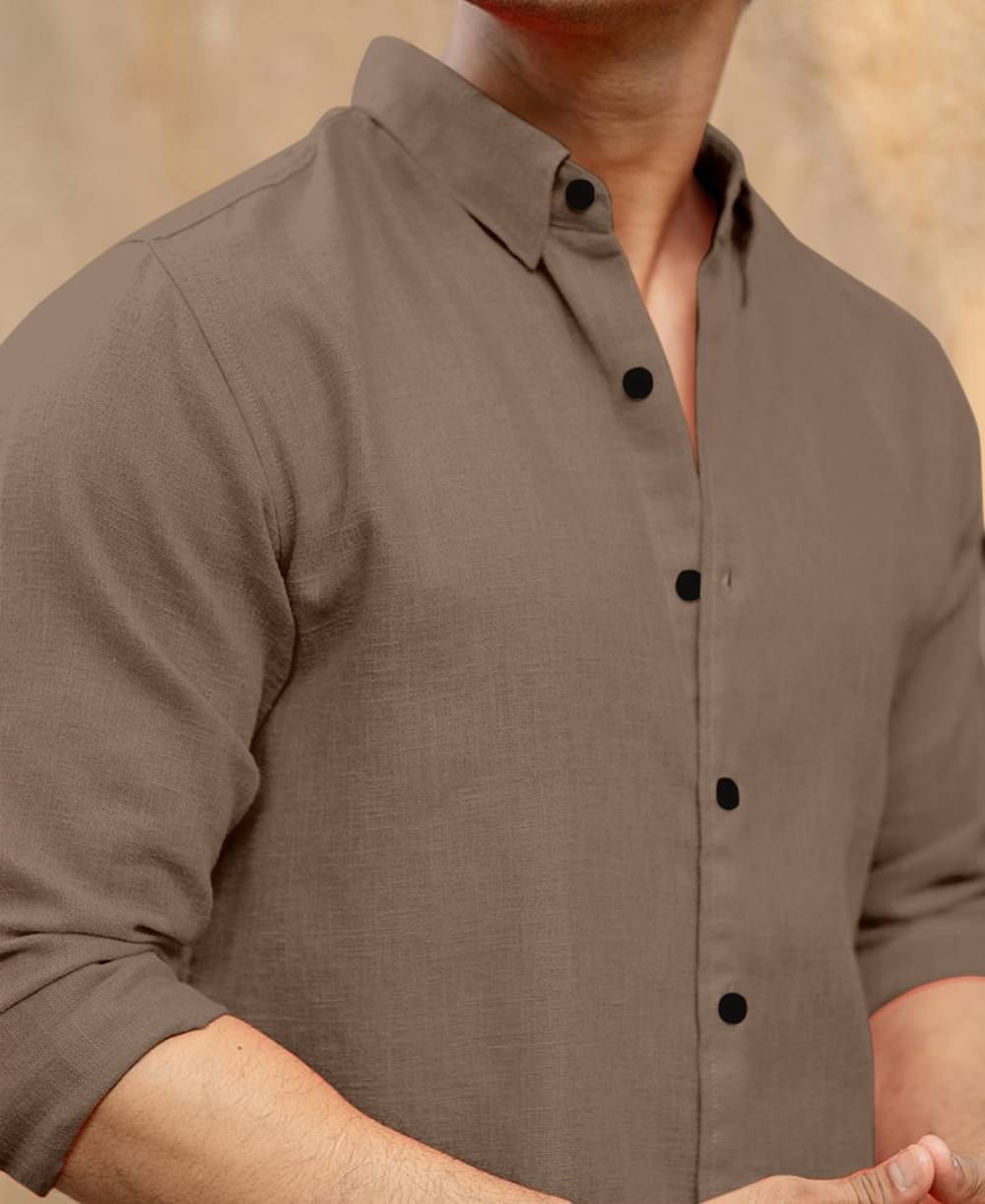     			WELCRON CREATION Cotton Blend Regular Fit Solids Full Sleeves Men's Casual Shirt - Cream ( Pack of 1 )