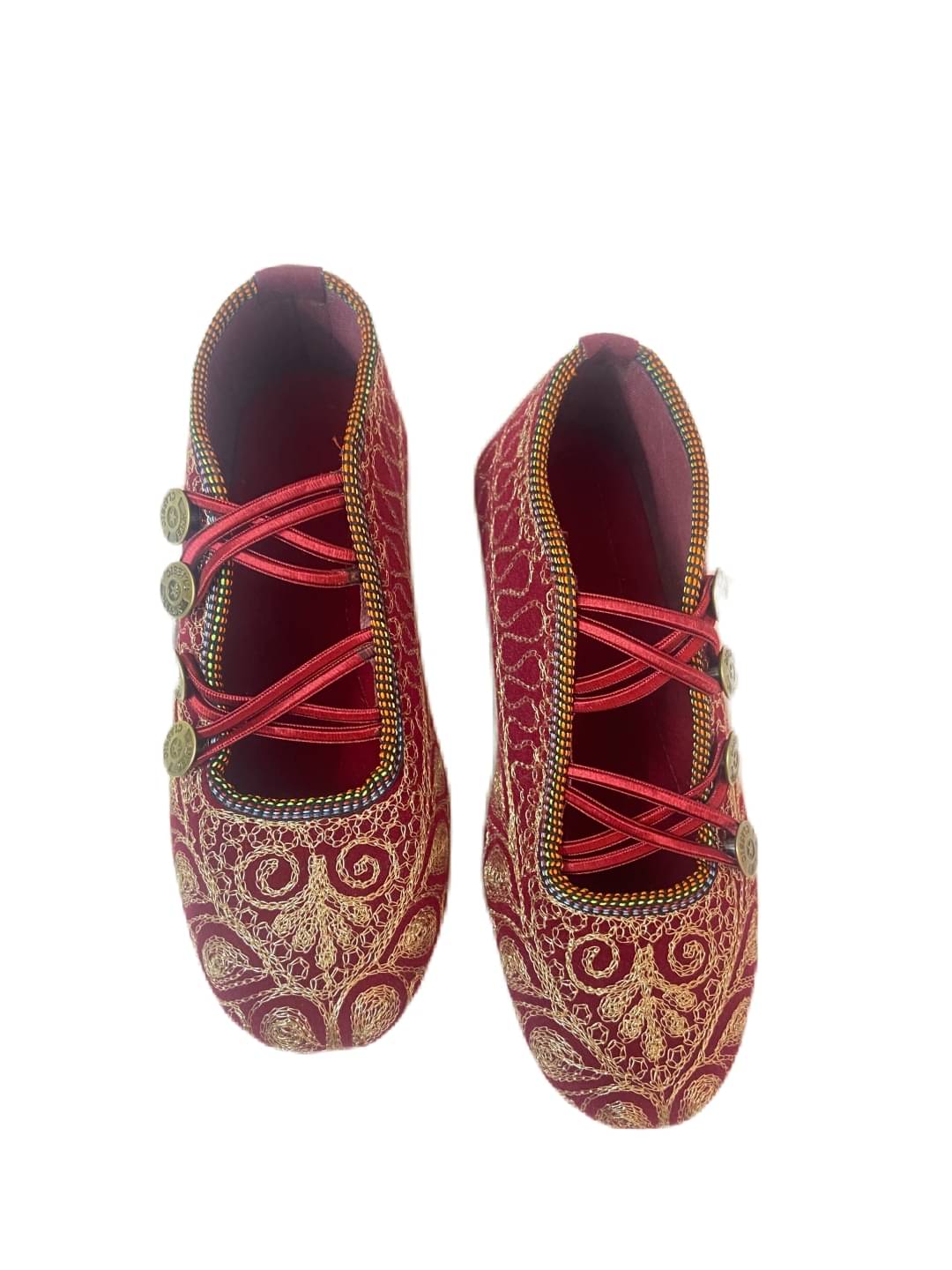 rajeraj Red Women's Ethnic Ballerinas     			rajeraj Red Women's Ethnic Ballerinas