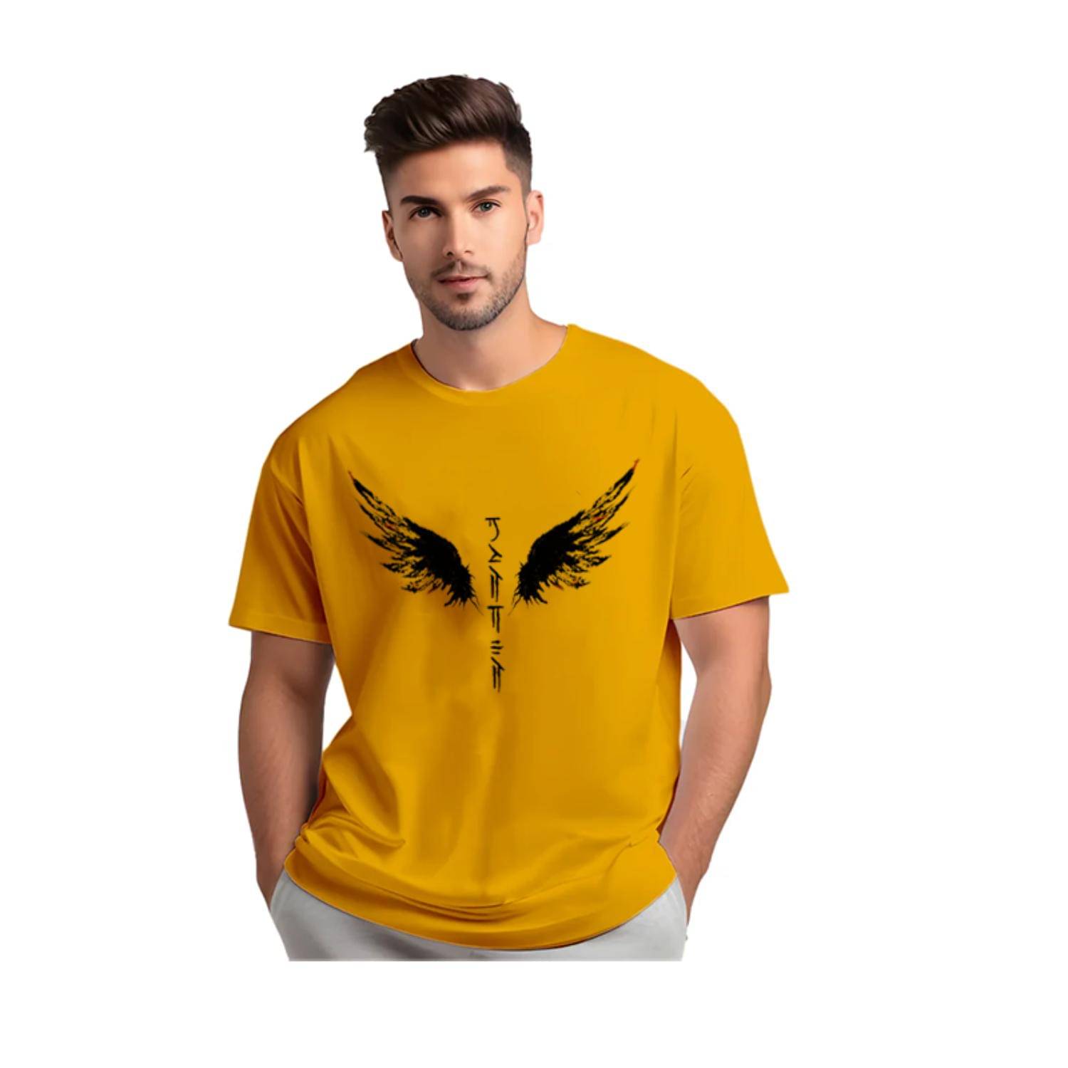    			ATIGIANO APPAREL Men Cotton Blend Regular Fit Printed T-Shirt ( Yellow )